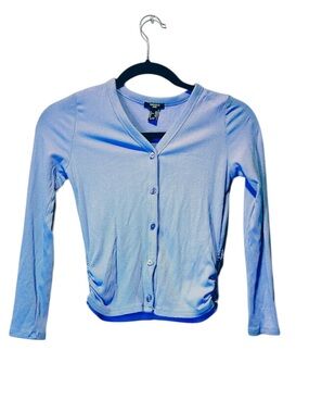 Forever 21 Kids Light Lavender Ribbed Button-Up Cardigan